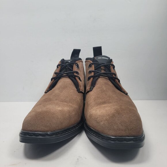 Karl Lagerfeld Men's Brown Leather Lace-Up Ankle Boots US Size 13 EU 46 - Picture 3 of 8